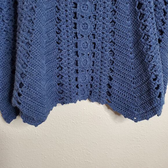 Vintage Victoria's Secret Blue Crochet Tank Size M Y2k Boho Vacation Beachy - Picture 5 of 10